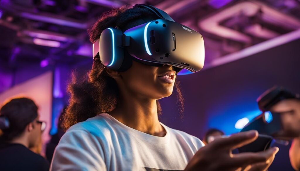 A student using virtual reality technology at West Coast University