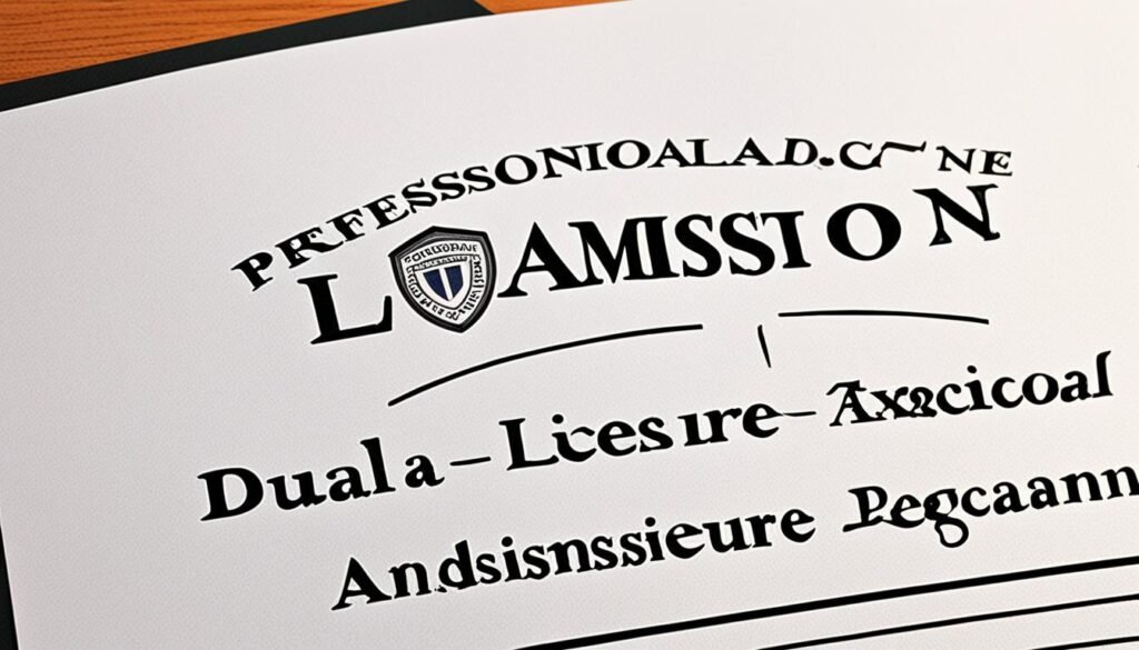 Professional Licensure and Dual Admission Programs